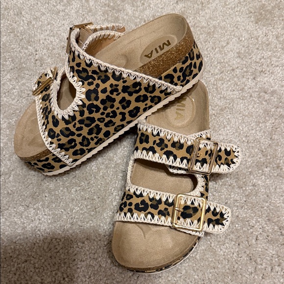 MIA Shoes - MIA Kids Leopard Buckle Sandals